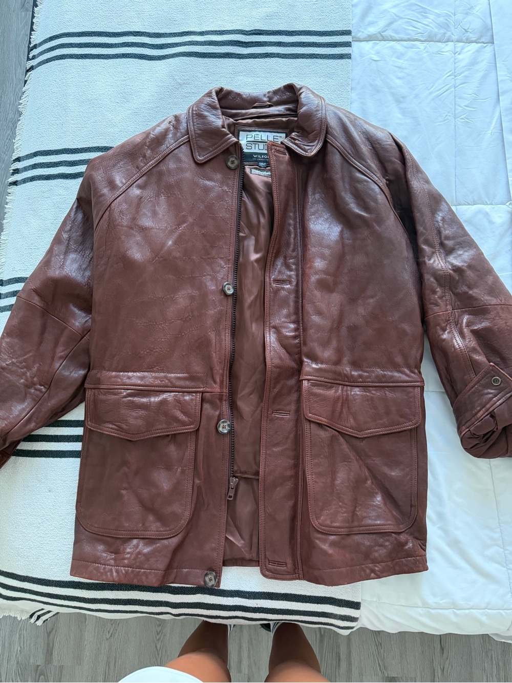 Pelle Studio Wilsons Leather Brown Genuine Leather Jacket Coat